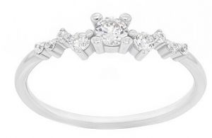 Brilio Silver Nežný strieborný prsteň so zirkónmi SR038W 52 mm