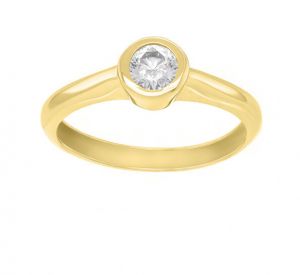 Brilio Silver Pozlátený zásnubný prsteň so zirkónom SR042Y 48 mm