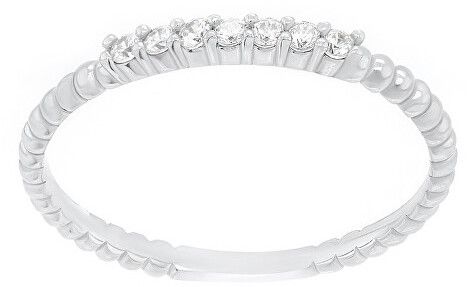 Brilio Silver Pôvabný strieborný prsteň so zirkónmi SR045W 48 mm
