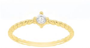 Brilio Zásnubný prsteň zo žltého zlata s kryštálom GR022YAU 48 mm