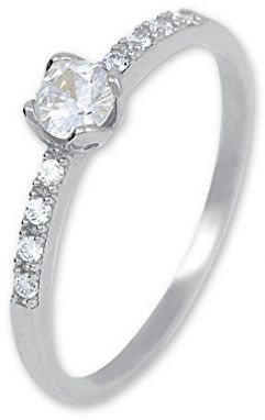 Brilio Nežný prsteň z bieleho zlata s kryštálmi 229 001 00858 07 50 mm
