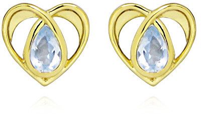 MOISS Pôvabné pozlátené náušnice kôstky s TOPAZ EG000068