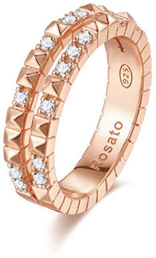 Rosato Originálne bronzový prsteň so zirkónmi cubic RZA014 52 mm