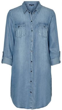 Vero Moda Dámske šaty VMSILLA 10184172 Light Blue Denim XL