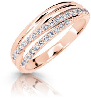 Cutie Jewellery Trblietavý prsteň z ružového zlata Z6716-3352-10-X-4 48 mm