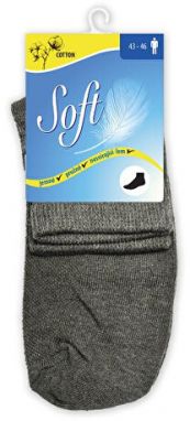Soft Pánske ponožky so zdravotným lemom stredné - antracitové 39 - 42