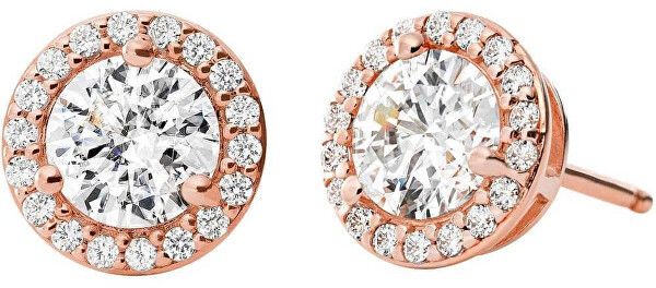 Michael Kors Trblietavé bronzové náušnice zo striebra sa zirkónmi MKC1035AN791