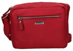 Lagen Dámska kožená crossbody kabelka BLC/20/1525 RED