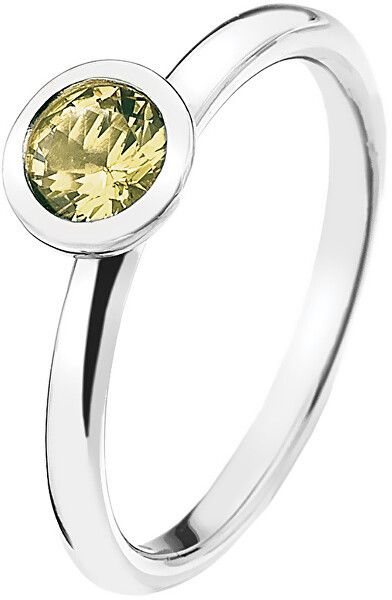 Hot Diamonds Strieborný prsteň Emozioni scintilla Peridot Nature ER019 52 mm