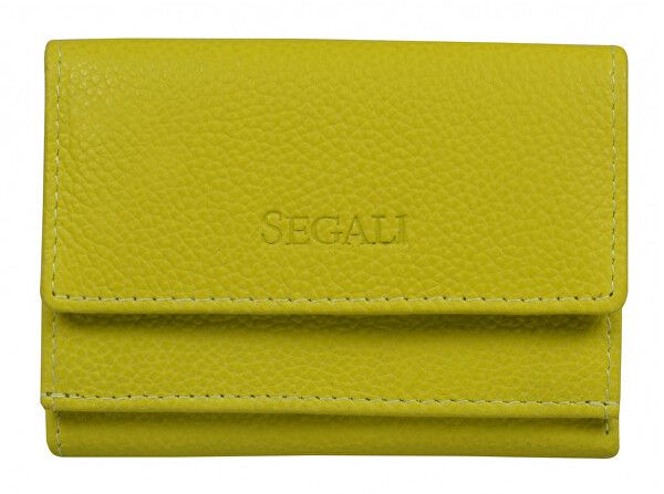 SEGALI Dámska kožená peňaženka 1756 neon lime