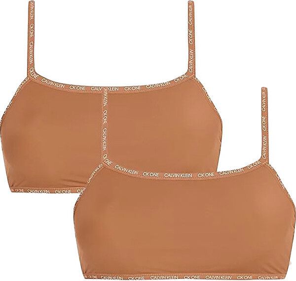Calvin Klein 2 PACK - dámska podprsenka CK One Bralette QD3806E BRONZED S