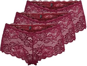 ONLY 3 PACK - dámske nohavičky ONLCHLOE 15208679 Rumba Red M
