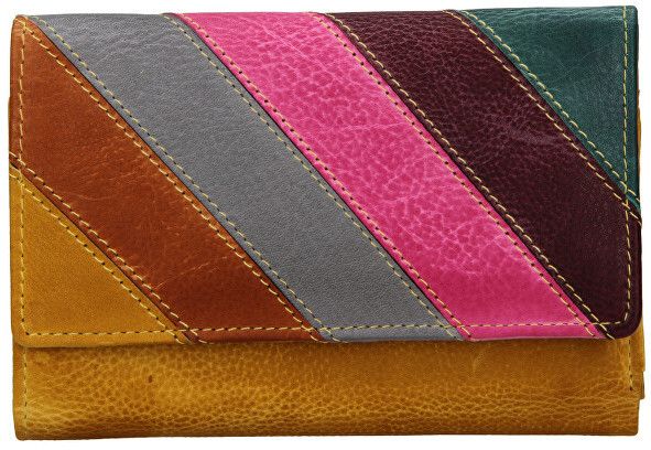 Lagen Dámska kožená peňaženka 864-77/D - yellow/multi
