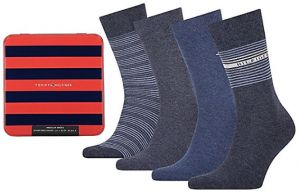 Tommy Hilfiger 4 PACK - pánske ponožky 701210548 Jeans 43-46