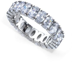 Oliver Weber Luxusný strieborný prsteň s kryštálmi Genuine Oval 63258 54 mm