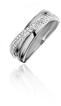 JVD Elegantný strieborný prsteň so zirkónmi SVLR0234XH2BI 52 mm