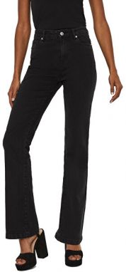 Vero Moda Dámske džínsy VMSAGA Flared Fit 10233592 Black S/30