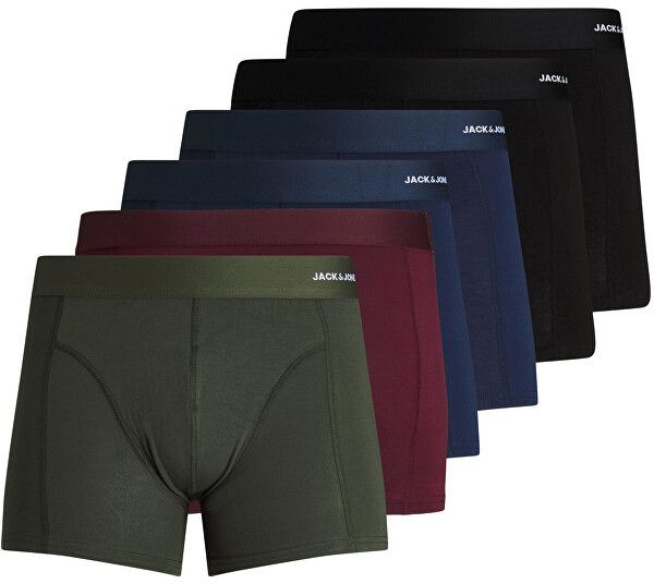Jack&Jones 6 PACK - pánske boxerky JACBASIC 12202634 Forest Night S
