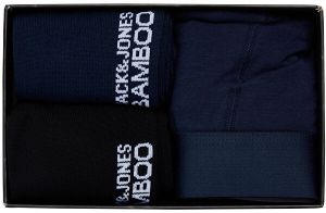 Jack&Jones Pánska sada - boxerky a ponožky JACBAMBOO 12198875 Navy Blazer M