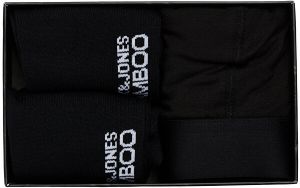 Jack&Jones Pánska sada - boxerky a ponožky JACBAMBOO 12198875 Black M