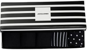 Jack&Jones 5 PACK - pánske ponožky JACWILLIS 12198030 Black