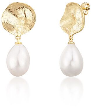 JwL Luxury Pearls Nádherné pozlátené náušnice s pravými barokovými perlami JL0724