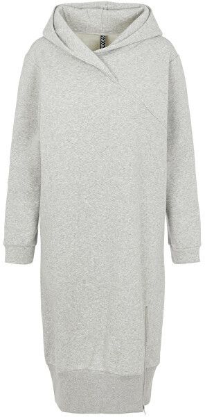Pieces Dámske šaty PCLEDA Loose Fit 17112653 Light Grey Melange XS