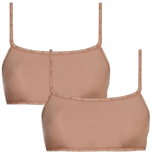 Calvin Klein 2 PACK - dámska podprsenka CK One Bralette QD3806E HONEY ALMOND L