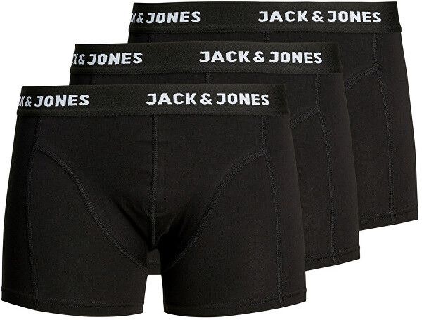 Jack&Jones 3 PACK - pánske boxerky JACANTHONY 12171944 Black M