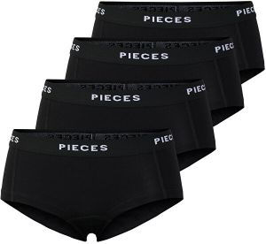 Pieces 4 PACK - dámske nohavičky Boxer PCLOGO 17106857 Black S