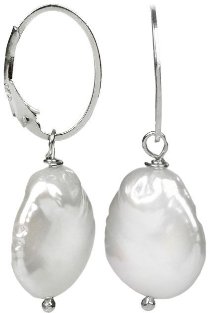 JwL Luxury Pearls Strieborné náušnice s pravou bielou perlou JL0154