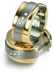 Boccia Titanium Pozlátené titánové náušnice s briliantmi 0560-04