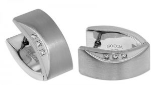 Boccia Titanium Titánové náušnice s diamantmi 05002-02