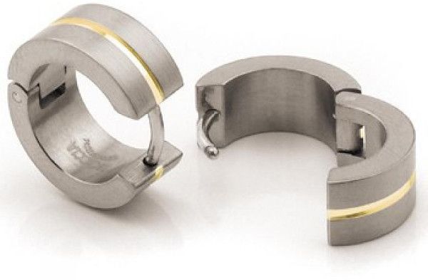 Boccia Titanium Titánové náušnice so zlatým stredom 0503-03