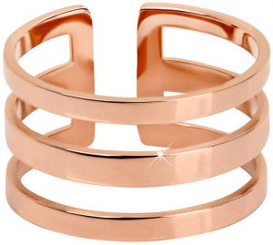 Troli Štýlový trojitý prsteň z ružovo pozlátenej ocele