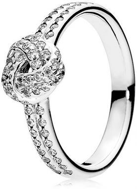 Pandora Trblietavý strieborný prsteň s uzlíkom 190997CZ 52 mm