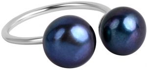 JwL Luxury Pearls Strieborný prsteň s modrou dvojperlou JL0433