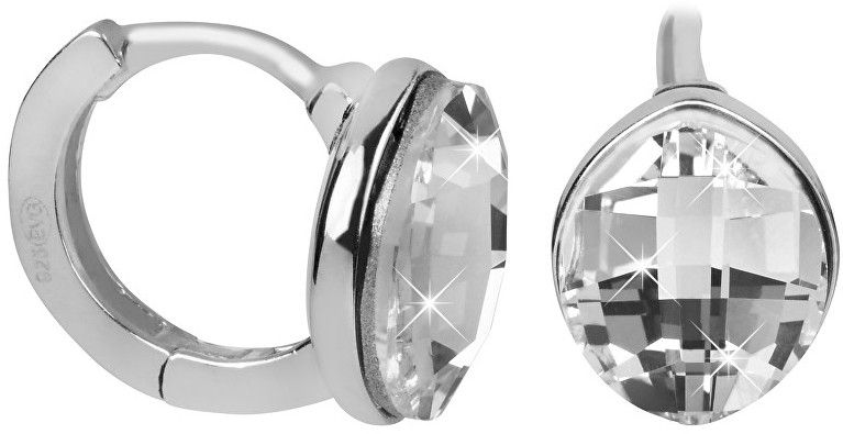 Evolution Group Strieborné náušnice s kryštálmi Swarovski 31261.1