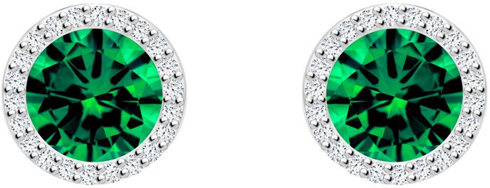 Preciosa Strieborné náušnice Emerald 5269 66