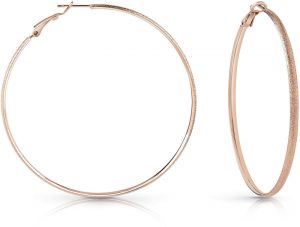 Guess Elegantné bronzové náušnice kruhy UBE28092