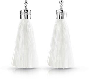 Guess Biele náušnice strapce UBE78064