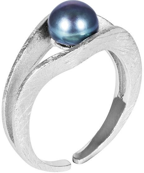 JwL Luxury Pearls Strieborný prsteň s modrou perlou JL0541