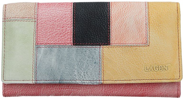 Lagen Dámska kožená peňaženka V-17/D Lipstick/Multi