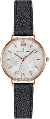 Frederic Graff Trivor Black Leather Strap Watch FCF-B034R