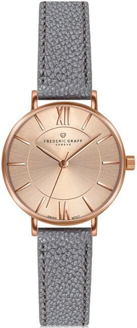 Frederic Graff Shispare Lychee Grey Leather Strap Watch FCG-B032R