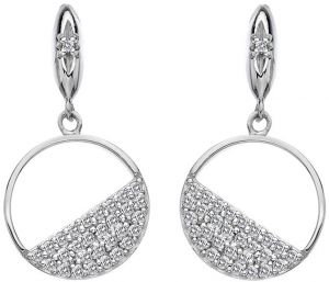Hot Diamonds Strieborné kruhové náušnice s diamantmi Horizon Topaz DE621