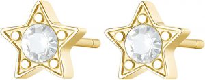 S`Agapõ Elegantné oceľové náušnice s čírymi kryštálmi CLICK SCK47