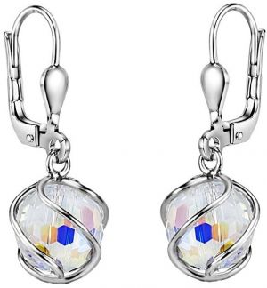 Silvego Trblietavé visiace náušnice sa Swarovski ® Crystals SILVEGOB31644