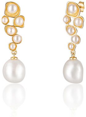 JwL Luxury Pearls Pozlátené perlové náušnice JL0655