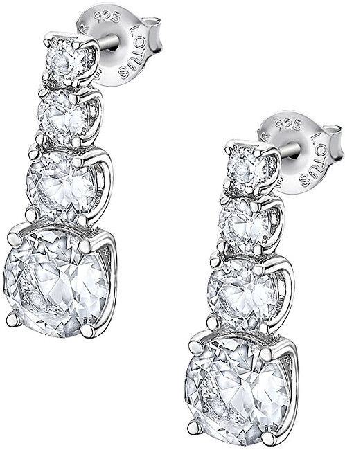 Lotus Silver Trblietavé strieborné náušnice s čírymi kryštálmi Swarovski LP2012-4 / 1